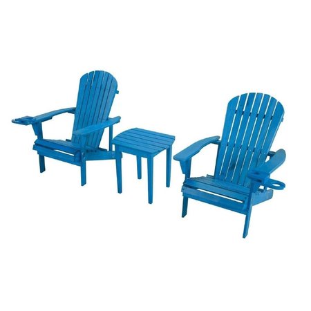BOLD FONTIER Earth Collection Adirondack Chair with Phone & Cup Holder, Sky Blue BO2690351